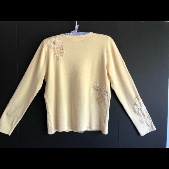 Talbots Yellow Dressy Button Cardigan Sweater - Picture 3 of 16